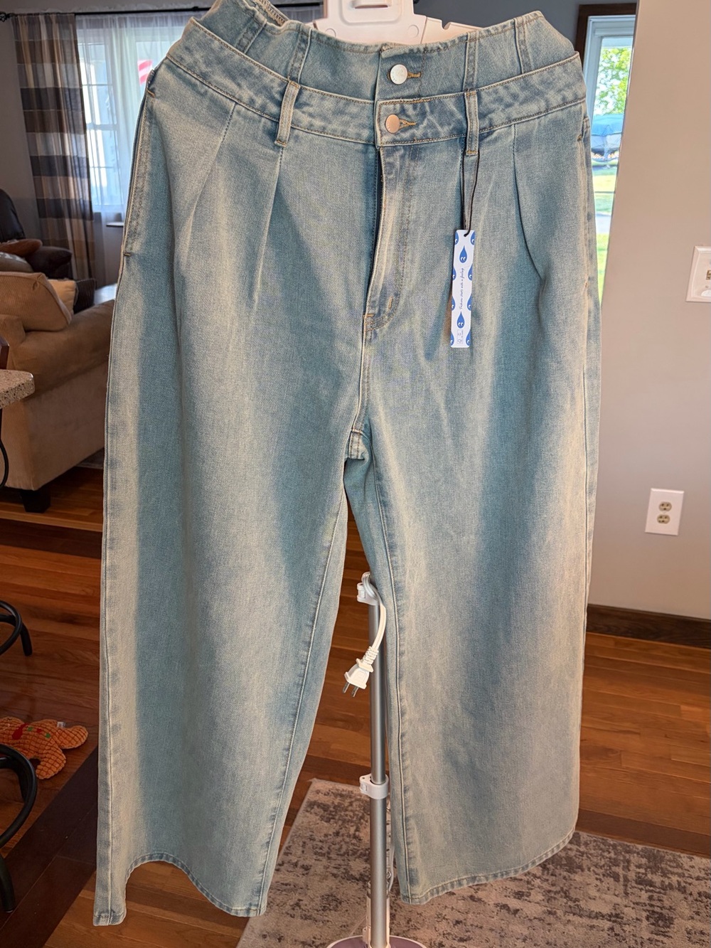 Cider Light Blue High-Rise Wide Leg Jeans